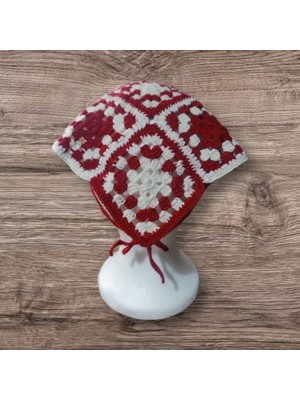 Motifli Retro Örgü Bandana