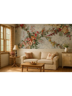 Klasik Çiçekli Damask Kendinden Yapışkanlı Duvar Kağıdı ARK-FL02