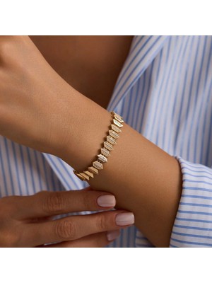 14 Ayar Piramit Kordon Bileklik 10 mm 19 cm