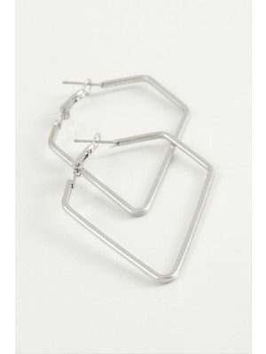 Dörtgen Halka Küpe 4,5 cm