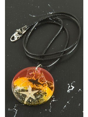 Köpek Balığı Gün Batımı Epoksi Kolye