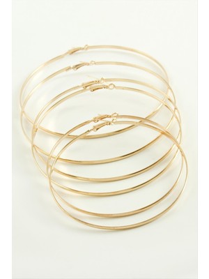 Düz Metal Halka Küpe 6 Adet