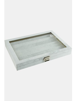 Cam Kapaklı Anfora Kumaş Küpe Standı 24*34 cm