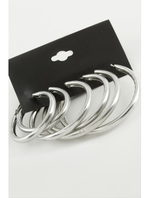 Noktalı Metal Halka Küpe 6 Adet