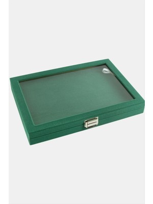 Cam Kapaklı Anfora Kumaş Batırmalı Yüzük Standı 24*34 cm