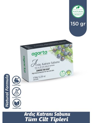 Marka Agarta Doğal El Yapımı Ardıç Katranı Sabunu 150 Gr Tüm Cilt Tipleri İçin Yüksek Koruma Sağlar