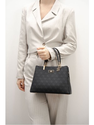 Silver Polo  Kadın Omuz Çantası 1098-45862 Sılver Polo Bayan Çantası M178 Siyah-Mat Siyah