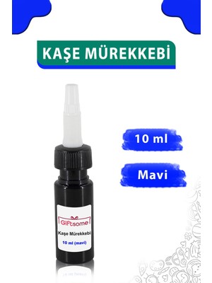 Giftsome 10 ml Kumaş Mürekkebi, Kıyafet Kaşesi, Elbise Kaşesi, Okul Kaşesi Yedek Mürekkep 1 Adet - MAVİ