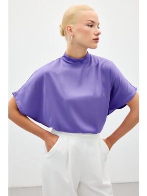 Yarasa Kol  Salaş Bluz - Lila
