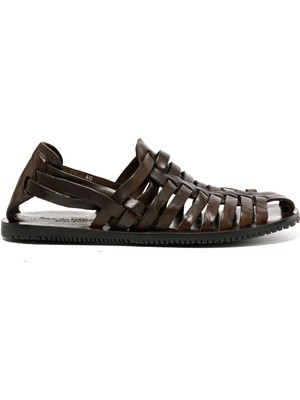 Erkek Sandalet M6579 The Sandals Factory Leather Upper Dark Brown