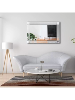 Cg Home Model Star, Dekoratif Desenli Ayna, Bizoteli Ayna, Salon Ofis Konsol Aynası