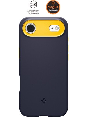 Spigen Apple iPhone Air ile Uyumlu Silikon MagSafe Kılıf Nano Pop Hava Kanalı Teknolojisi™ Askeri Sınıf Koruma MagFit Blueberry Navy Kaymaz Kapak - ACS09931