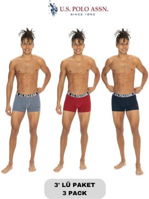 Erkek, Lisanslı, Uspa, 3'lü Boxer Set (Kutulu)