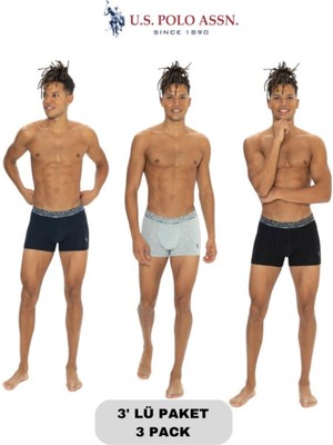 Erkek, Lisanslı, Uspa, 3'lü Boxer Set (Kutulu)