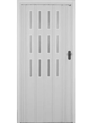Beyaz 3 Sıra Camlı Akordeon Kapı 72X200CM