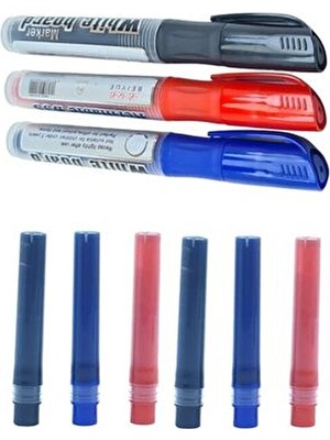 Tgb Beyaz Tahta Kalemi Seti 6 Adet 3 Renkli Tebeşir Unisex Kullanıma Uygun