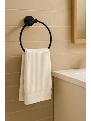 MultiStore Siyah Yuvarlak Havluluk Modern Stil ve Kolay Temizlik Özellikli