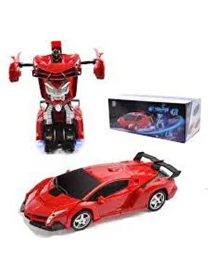 Araba Robota Dönüşen Ferrari Uzaktan Kumandalı ( Şarjlı ) Transformers Sesli 2 In 1 Rc Araba 1.18