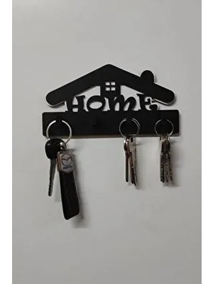 Ev Figürlü Home Ahşap Anahtar Askısı