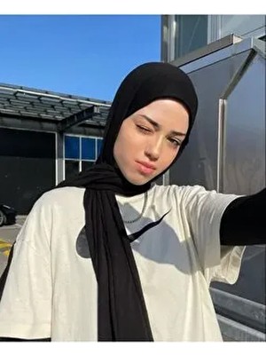 İrem's Accessories Kadın Düz Desenli Siyah Penye Şal Pamuklu Malzeme ile Şıklık ve Konfor Sağlar