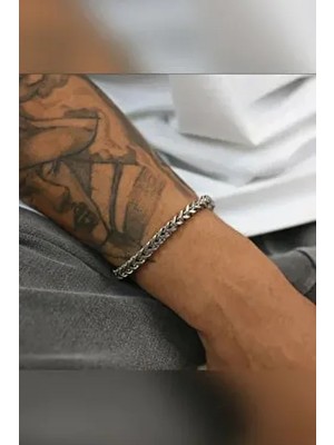 Unisex Tilki Kuyruğu Kararmaz Gümüş Çelik Bileklik