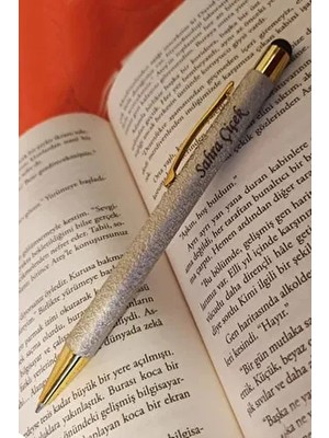 Tusah Touchpad Li Kişiye Özel Tükenmez Kalem Kutusuz Altın Renkli Kalem