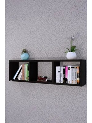 Sema Yatay Raf ,dekoratif Raf,aksesuar Raf Kitaplık Siyah