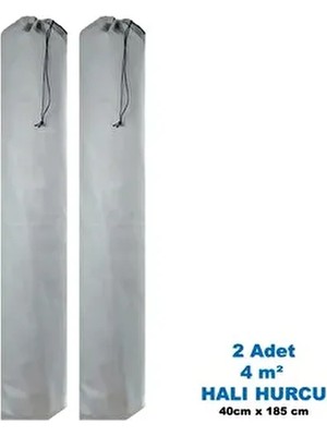 2 Adet 4m² Halı Hurcu - Halı Kılıfı - Bağcıklı Halı Hurcu- Halı Poşeti - Halı Ambalajı Gri