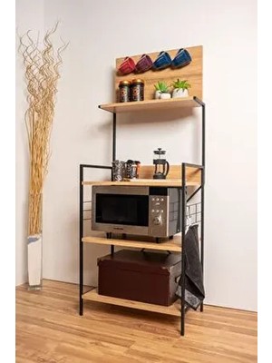 Milonsa Çok Amaçlı Mutfak Bangosu Kahve Köşesi Metal Malzemeden Yapılmış Dekoratif Tezgah