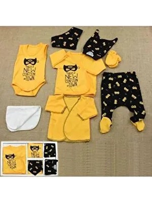 Hastane Çıkış Seti Batman Desenli 8’li Erkek Bebek Kutulu Yeni Doğan Takımı