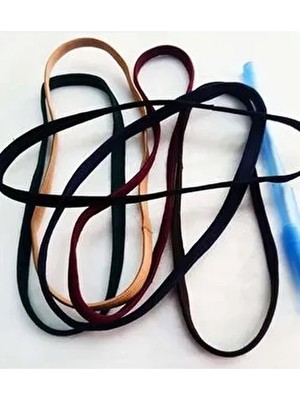 1 Adet Siyah Geniş Lastik Bant - Sporcu Saç Bandı - Lastik Bant - Saç Bandı - Yoga Bandı - Mansız Ba