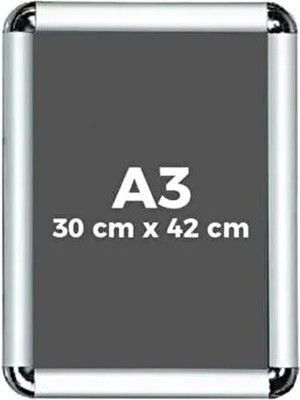 Projeneon Dekokonsept A3 Alüminyum Çerçeve 1 Adet Rondo Köşe Aç Kapa Açılır Kapanır - Belge Çerçevesi