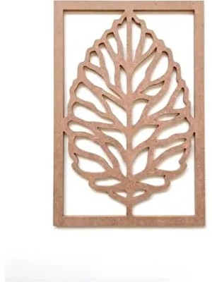Dekolobi Dekoratif Yaprak Pano Ham MDF Boyanabilir Yapraklı Tablo 33*22 cm Doğal Görünüm Ve Şık Tasarım
