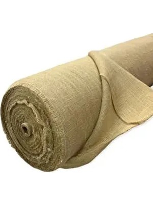 Plush Studio Dekoratif Taba Rengi Hasır Jüt Kumaş 100x150 cm Sık Dokuma Ev Tekstili