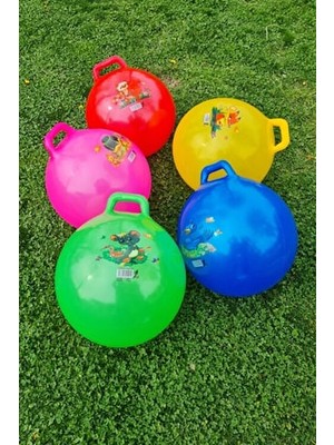 Okacih Zıp Zıp Kanguru Zıplama Plates Topu 100 cm Çap 40 cm Yüksek 7+ Yaş Eğlenceli Tasarım Çok Renkli