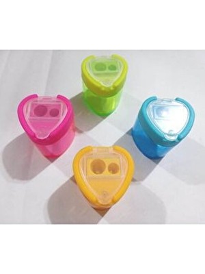 Çift Açaçaklı Kapaklı Geniş Hazneli Dayanıklı Kalem Traş 2 Adet