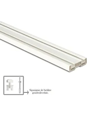 Perde Rayı Korniş 2 Raylı 2''li Ikili Korniş 2 Metre