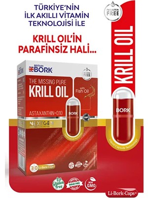 Krill Yağı 900MG Kolin ve Astaksantin Içeren Parafinsiz Hava Sızdırmaz Okside Olmayan 30 Liborcaps