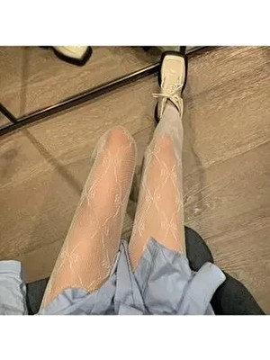 Vegaroks Lolita Beyaz Külotlu Çorap Desenli Poliamid Karışımlı Özellikli Tekli Paket