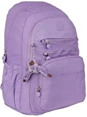 Relaxion Siyah Su Geçirmez Krinkıl Kumaş Büyük Boy Günlük ve Okul Sırt Çantası