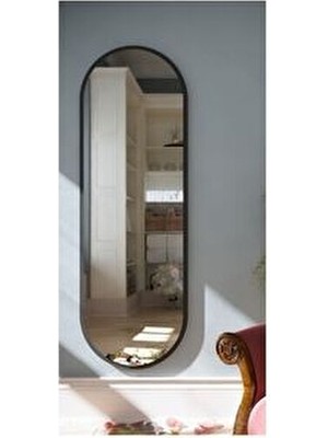 dekorlife Siyah Oval Elips 150X50 Dekoratif Boy Aynası
