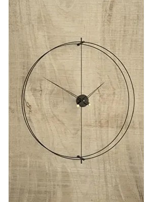 Timelock Saat 60 cm Siyah Modern Dekoratif Duvar Saati