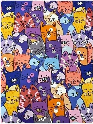 Kedi Desenli Kumaş Kırlentlik Döşemelik Kumaş Dijital Baskı