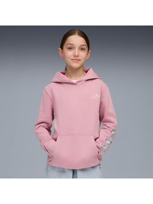 Puma Tweenerverse Çocuk Pembe Kapüşonlu Sweatshirt