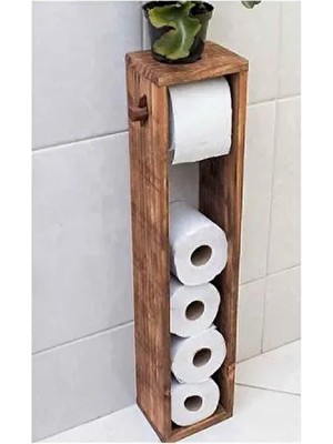Belirtilmemiş Dekor Ahşap Tuvalet Kağıtlığı Suya Dayanıklı Şık Tasarım Banyo Aksesuarı