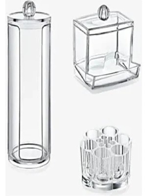 Nova Casa Akrilik 3'lü Makyaj Organizer Set Şık Tasarım