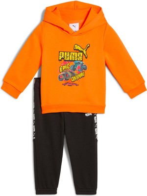 Puma Hot Wheels Bebek Kapüşonlu Eşofman Takımı Siyah Renk 12 - 18 Ay Rahat Tasarım