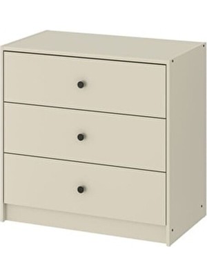 Homhet Gursken 3 Çekmeceli Şifonyer 69X67 Cm Açık Bej Renkli MDF ile Modern ve Fonksiyonel Tasarım