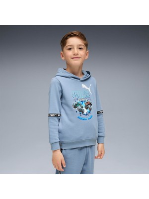 Puma Hot Wheels Çocuk Mavi Kapüşonlu Sweatshirt