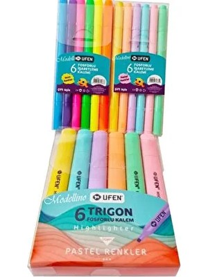 Modellino Ufen 18'li Fosforlu Kalem Çok Renkli 12 Adet Çift Uçlu 6'lı Pastel & 6'lı Neon